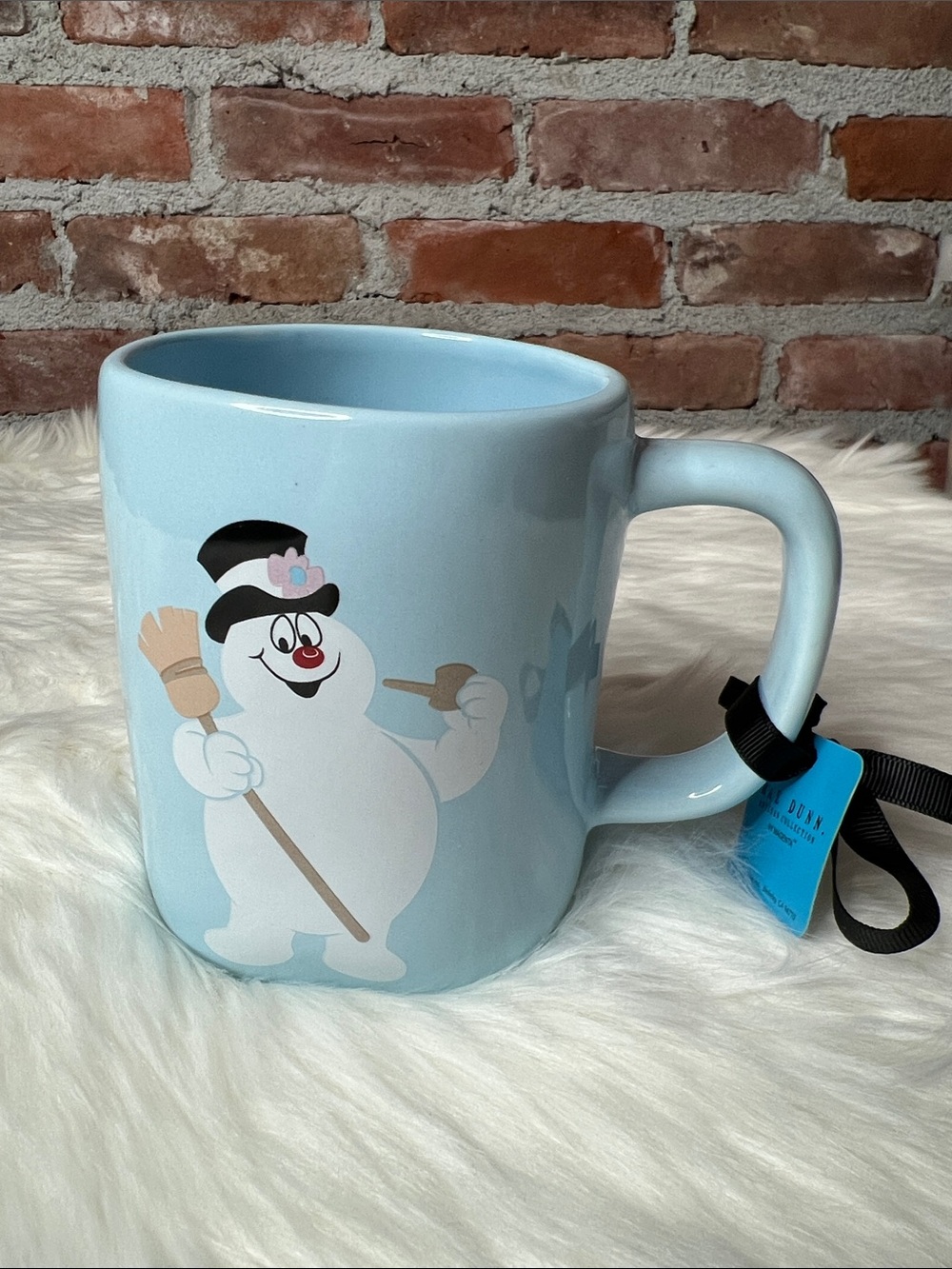 RAE DUNN | Frosty The Snowman 'Happy Jolly Fun' Blue Double Sided Mug